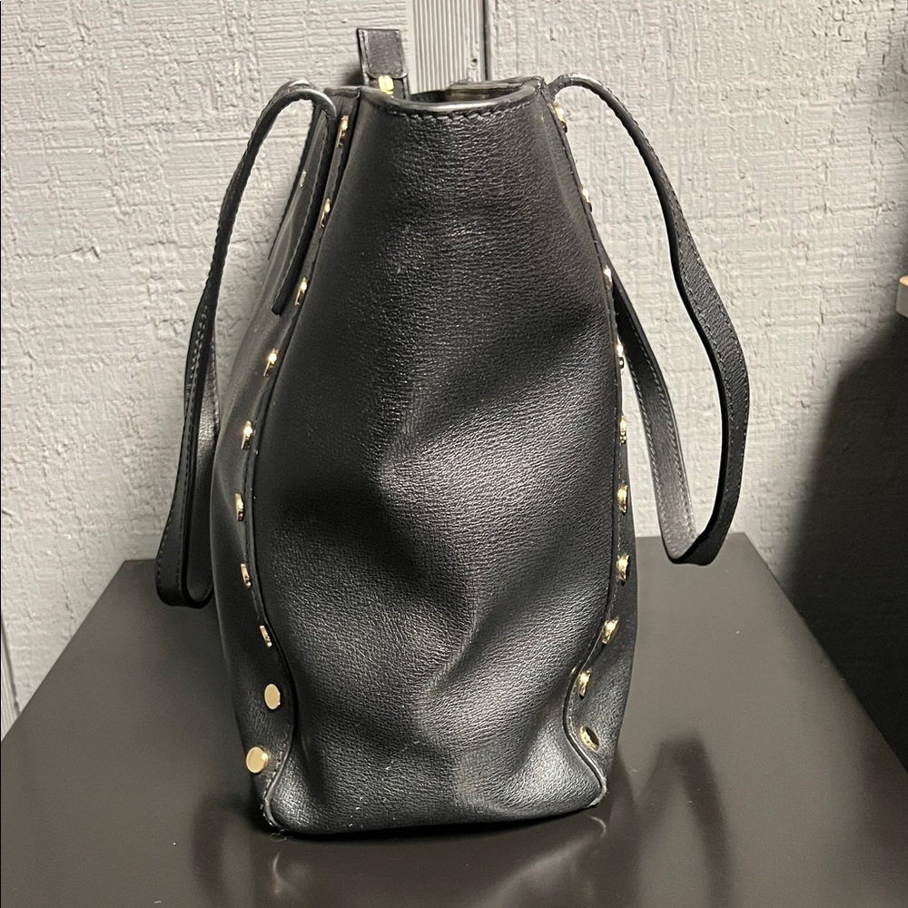 Michael Kors Black Tote with Gold Accents - Picture 4 of 8